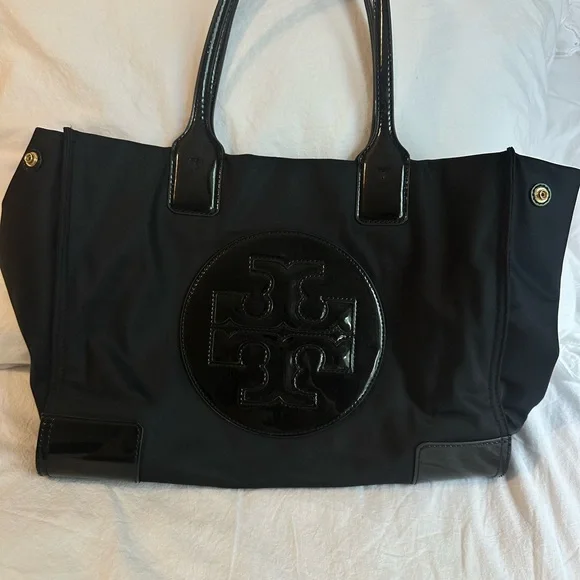 Tory Burch Black Tote with Embossed Logo - Picture 5 of 7